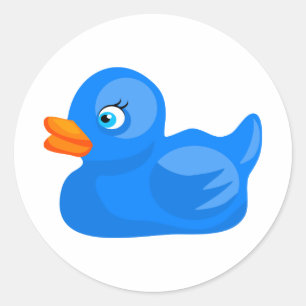 Blue Rubber Duck Classic Round Sticker
