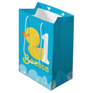Blue Rubber Duck Personalised Birthday Medium Gift Bag