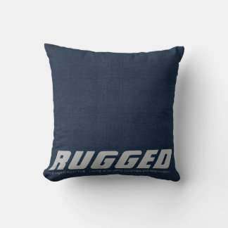 Blue RUGGED tough determined manly Throw Pillow