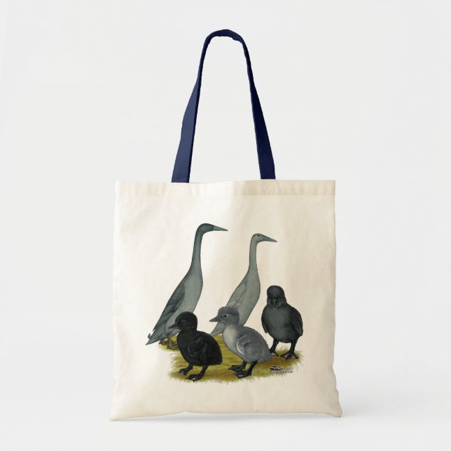 Blue Runner Duck Family Tote Bag (Front)