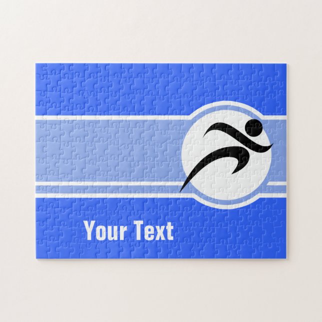 Blue Running Jigsaw Puzzle (Horizontal)