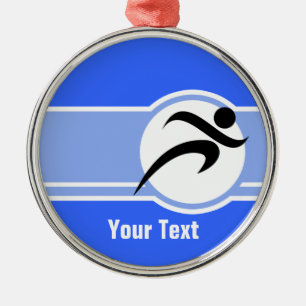 Blue Running Metal Tree Decoration