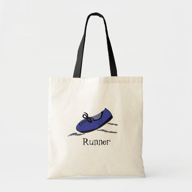 Blue Running Shoe - Runner Tote Bag (Front)