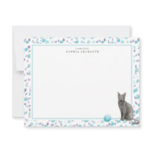 Blue Russian Cat Personalised Stationery