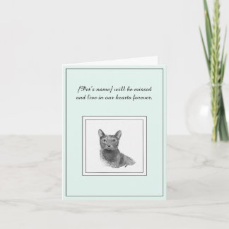 Blue Russian Cat Sympathy Card
