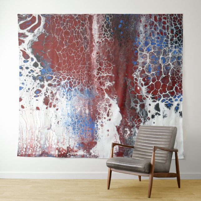 Blue Rust Acrylic Abstract Tapestry (In Situ (Horizontal))
