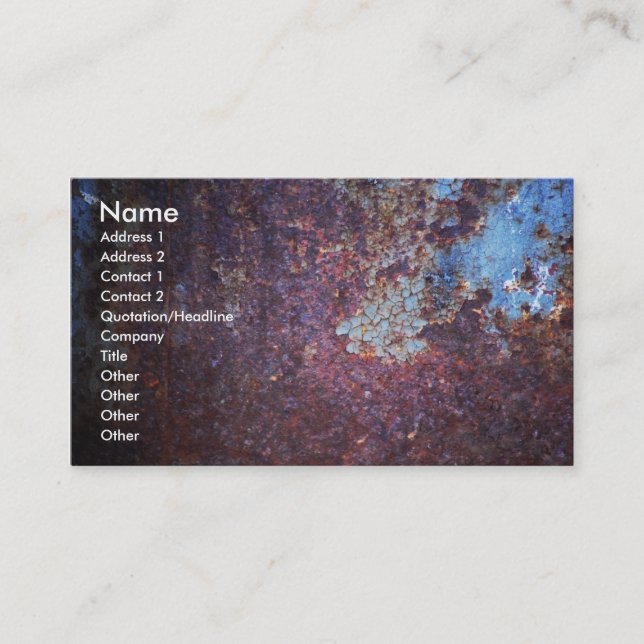 Blue Rust Business Card (Front)