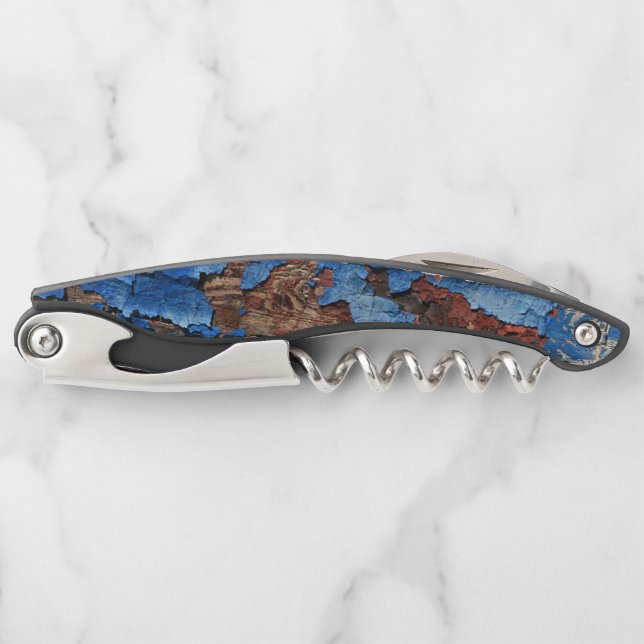 Blue Rust chipping paint weathered look  Corkscrew (Front)