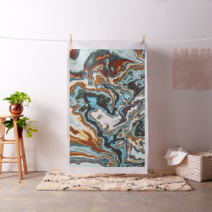 Blue Rust Marble Flow Fabric
