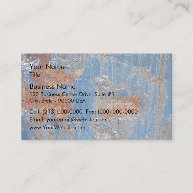 Blue Rust Metal Texture Business Card (Front)