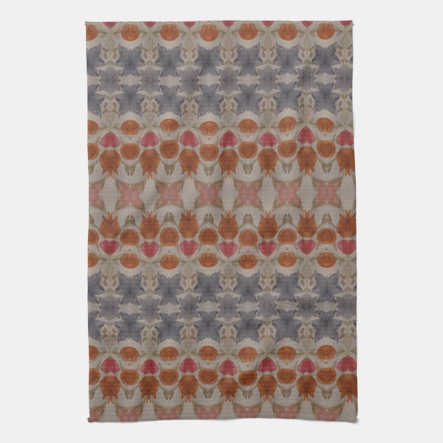 Blue Rust Red Tea Towel (Vertical)
