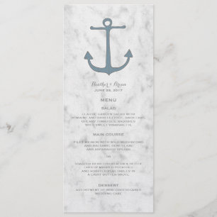 Blue Rustic Anchor Wedding Menu