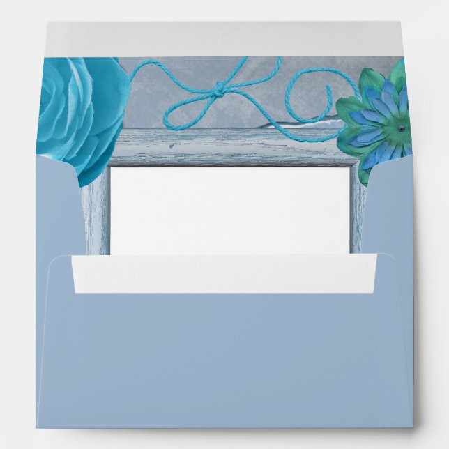 Blue Rustic Floral Envelope (Back (Bottom))