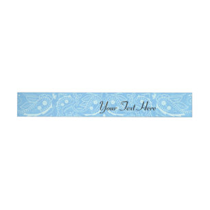 Blue Rustic Paisley Country Western Invitation Wraparound Address Label