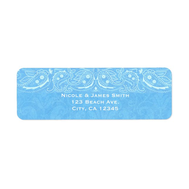 Blue Rustic Paisley Country Western Wedding (Front)