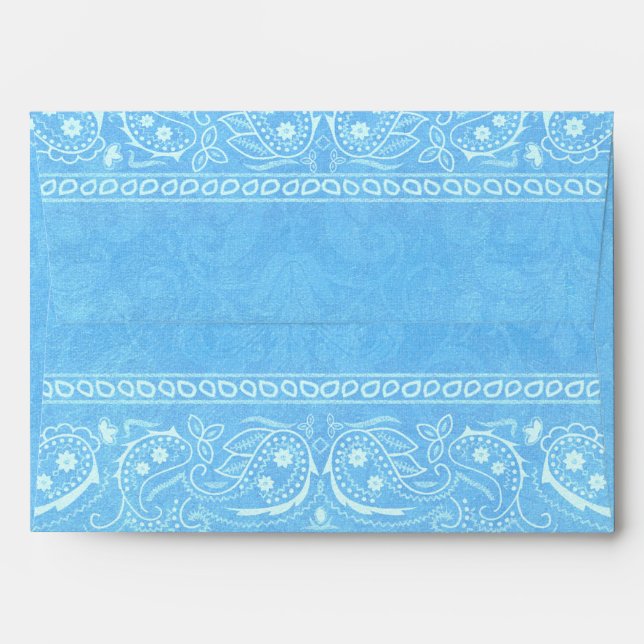 Blue Rustic Paisley Country Western Wedding Envelopes (Back (Top Flap))