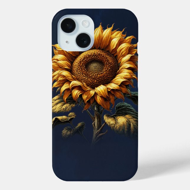 Blue Rustic Sunflower  Case-Mate iPhone Case (Back)