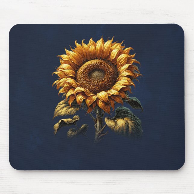 Blue Rustic Sunflower  Mouse Mat (Front)