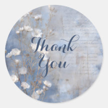 Blue Rustic Thank you sticker
