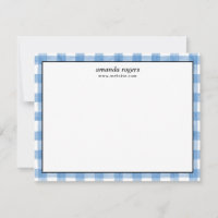 Blue Rustic Watercolor Buffalo Plaid Monogram