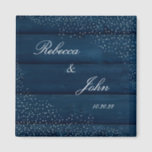 Blue Rustic Wedding Favour-Magnet Magnet<br><div class="desc">For further customisation,  please click the "customise further" link and use the design tool to modify this template. If you need matching items,  please look at the full collection.</div>