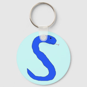 Blue S Snake keychain