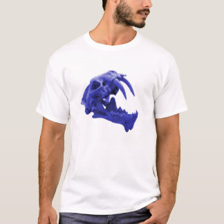 Blue Sabretooth tiger skull shirt