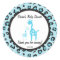 Blue Safari Giraffe Sticker