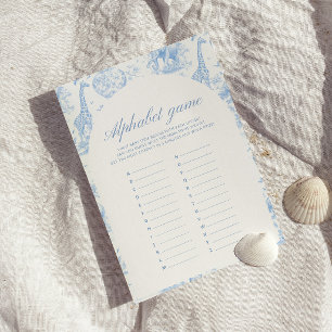 Blue Safari Toile de Jouy Alphabet Games
