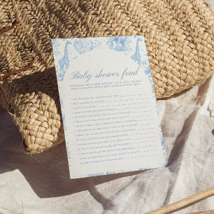 Blue Safari Toile de Jouy Baby Shower Feud Games