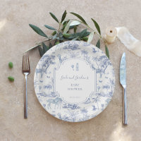 Blue Safari Toile de Jouy | Baby Shower