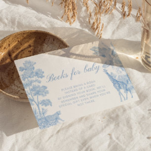 Blue Safari Toile de Jouy Books for Baby  Enclosure Card