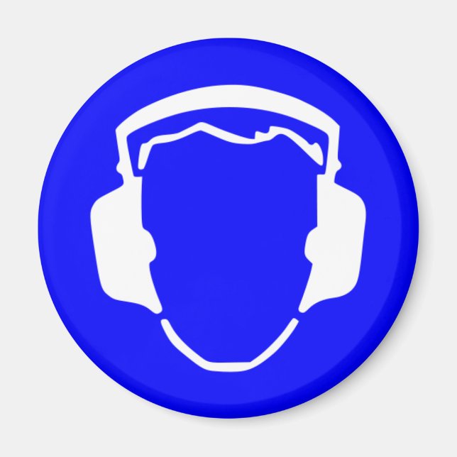 Blue Safety Hearing Protection Magnet (Front)