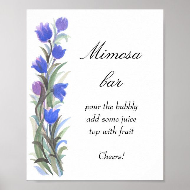 Blue sage green wildflowers Mimosa bar     Poster (Front)
