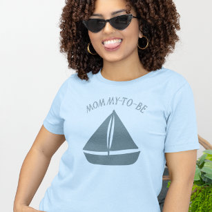 Blue Sailboat Custom Text Graphic T-Shirt