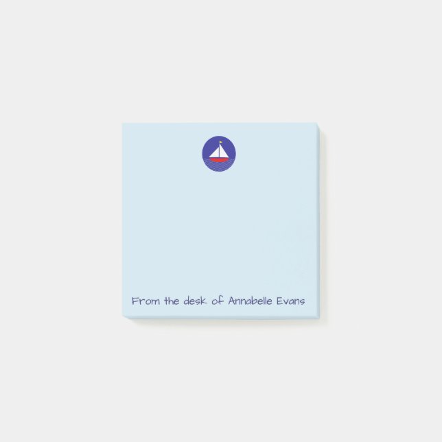 Blue Sailboat Post-it Notes (Front)