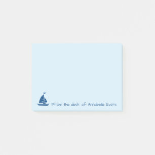 Blue Sailboat Silhouette Post-it Notes