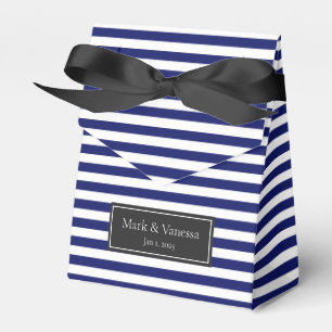 Blue Sailor Stripe Custom Wedding Favour Box