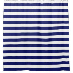 Blue Sailor Stripe (large scale) Shower Curtain