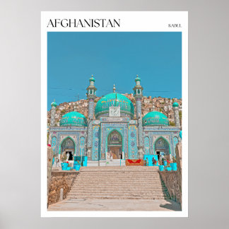 Blue Sakhi Shrine Mosque in Kabul Afghanistan Poster