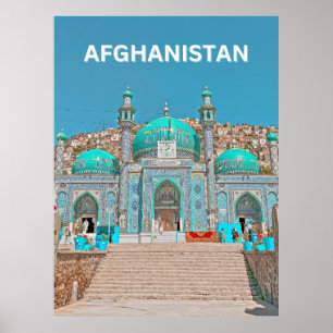 Blue Sakhi Shrine Mosque in Kabul Afghanistan Poster