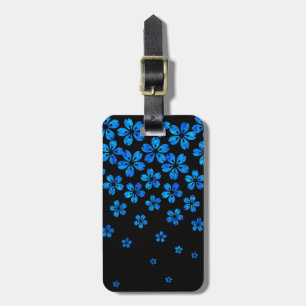 blue sakura luggage tag