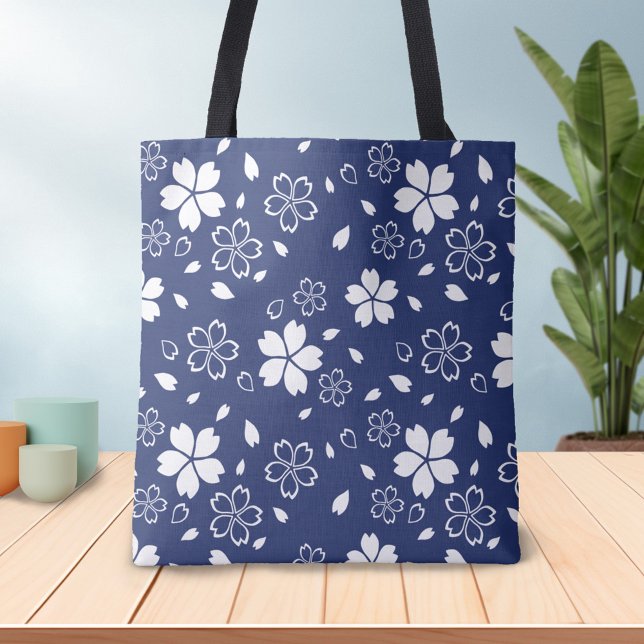Blue Sakura Pattern Tote Bag (Creator Uploaded)