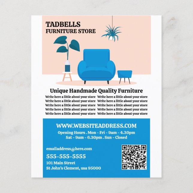 Blue Salon - Furniture Store Sales Flyer (Front)