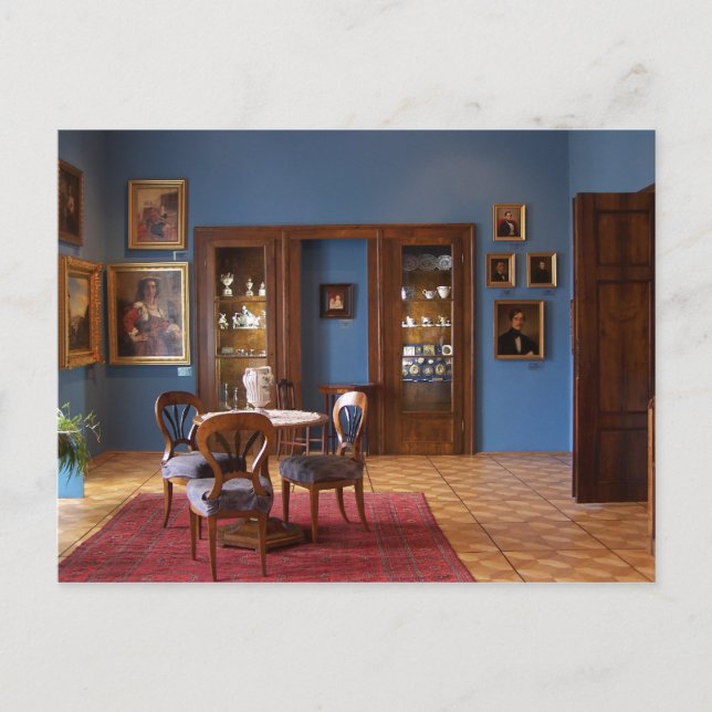 "Blue salon" with art gallery Postcard (Front)