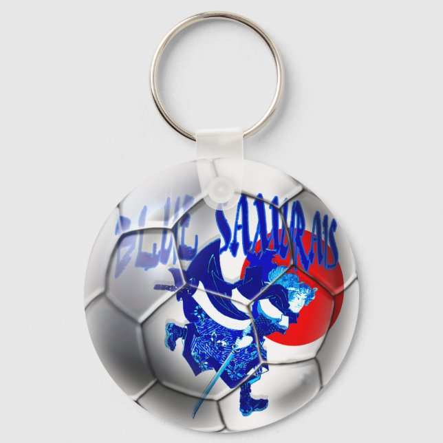 Blue Samurais - Samurai Blue Japan Soccer Gifts Key Ring (Front)