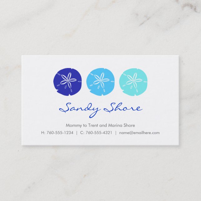 Blue Sand Dollar Mummy Cards / (Front)