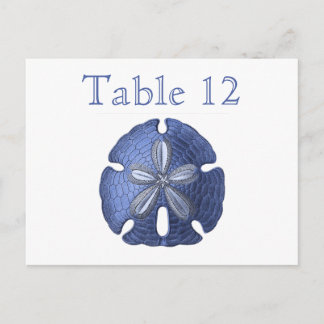 Blue Sand Dollar Reception Table Numbers Postcard