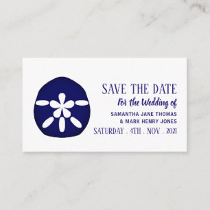 Blue Sand Dollar, Save the Date Enclosure Card
