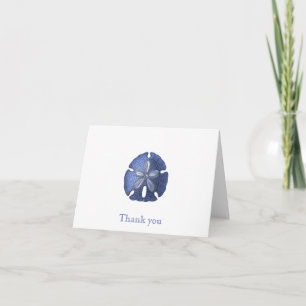 Blue Sand Dollar Thank You Note Cards